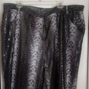 Faux snake skin pants
